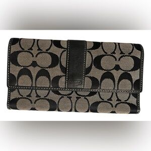 Coach Signature Trifold Leather
Trim Full Size Wallet Black vintage